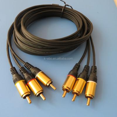 China Speaker 3RCA Male To Male 3 RCA AV Video 6ft Composite Audio Cable 2m for sale