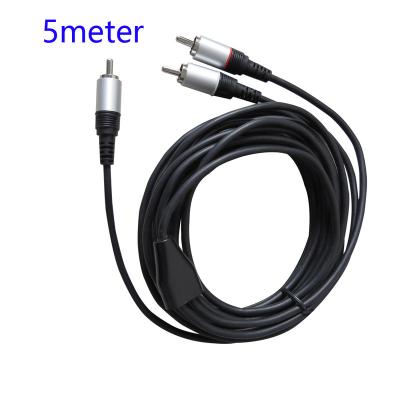 China Speaker Premium 5meter 1 RCA To 2 RCA Phono Y Cable Stereo Audio Male To Male for sale