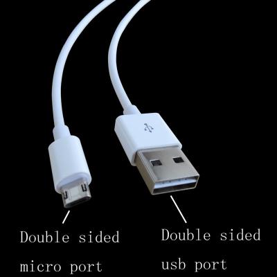 China MP3 / MP4 Player 20cm Double Sided Reversible Micro USB Cable Charging For Android Phones And Tablets for sale