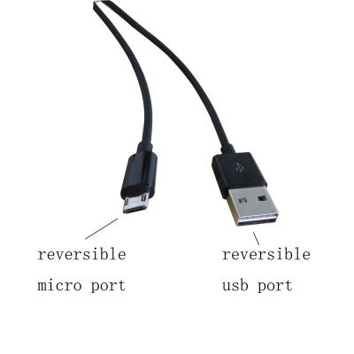 China MP3 / MP4 Player 20cm USB Cable Reversible Double Sided Micro Charging For Android Phones And Tablets for sale