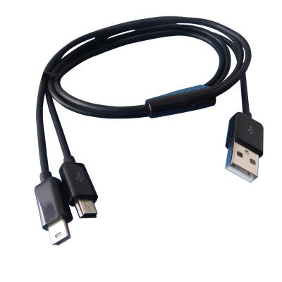 China MP3/MP4 player 1m 3ft 2 in 1 mini usb cable dual mini USB splitter power 2 mini USB devices at once. for sale