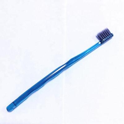 China ALB-4000 PETG Disposable Transparent Brush Handle Tapered Bristles PBT Toothbrush for sale