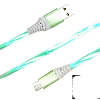 China Lighting USB Safe High Quality Luminous Flame LED Fast Charging Data Cable Suitable for Android Phones for sale