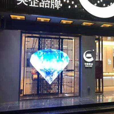 China P3.91 HD Indoor Transparent LED Display Poster Indoor Video Wall For Store Front Stained Glass Display for sale