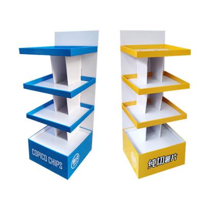 China Retail Shops Eco-friendly Custom Corrugated Cardboard Display Rack with Logo Packaging for sale