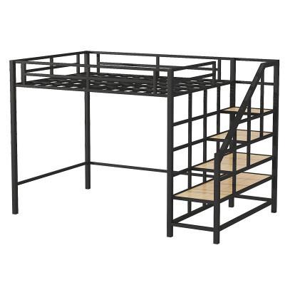 China Strong Bunk Bed Frame Modern Double Bunk Beds with Desk and Storage Drawers for sale