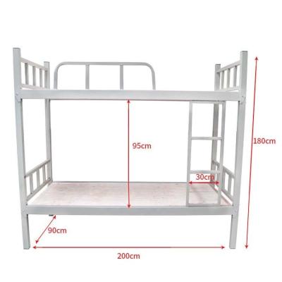 China 1800*1800*2000 Size Bunk Style Metal Double Deck Bed for Dormitory Bedroom Furniture for sale