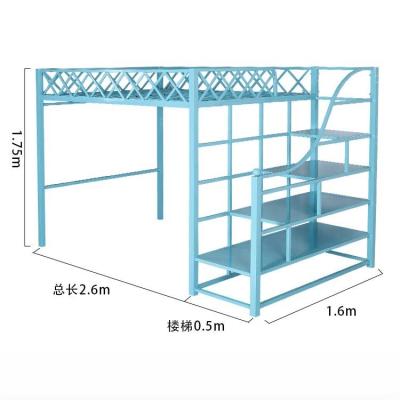 China Chinese Design Style Metal Queen Size Loft Bed for Modern Apartment Living for sale