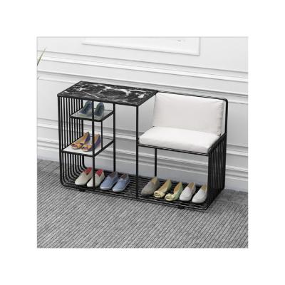 China Portable Living Room Furniture Metal Shoe Rack with Modern Design and Wire Storage for sale