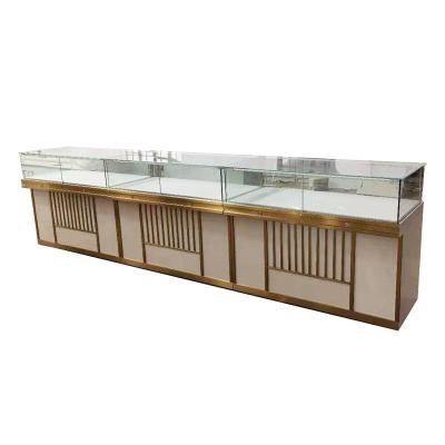 China Commercial Sectional Display Furniture with LED Lights Glass Cabinet Display Showcase for sale