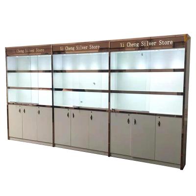 China Advertising Wooden Glass Display Cabinet with Customized Features and Functionality for sale