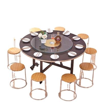 China Classic Round Foldable Dinning Table with Storage Contemporary Dining Room Furniture for sale