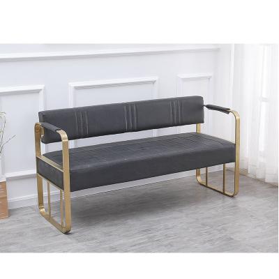 China Moderne woonkamermeubilair Sofa Set met enkel leer lange bank en metalen sectie Te koop