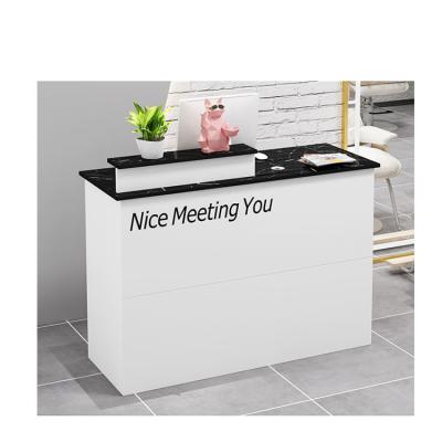 China Retailer Shops Reception Counter with Wooden Checkout Store Counters and Front Simle Desk for sale