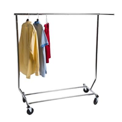 China Stainless Steel Garments Shop Fitting Stand Foldable Cloth Rack for Displaying Wiper for sale