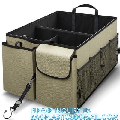 China Trunk Organizer Foldable Car Storage Boxes Car Storage Bag, Organizer Multi-Compartment Collapsible Trunk storage for sale