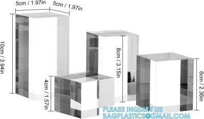 Cina Clear Polished Acrylic Cube Cylinder, Square Display Block, Jewelry Display Holder Base Stands, Crafts Closet Show in vendita