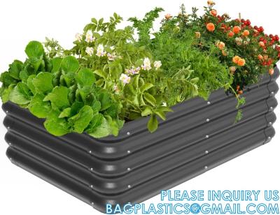 Cina Planter Boxs, Garden Boxes, Galvanized Steel Raised Garden Bed Kit Planter Raised Box With Safety Rubber Edging Strip in vendita