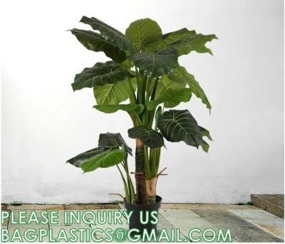 China Fake Colocasia Esculenta, Plastic variegata artificial Taro, Subtropics Faux Swiss Cheese Plant For Home Garden Office for sale