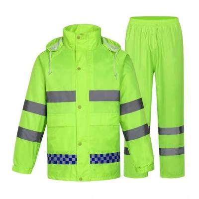 China Reflective Raincoat, Classic Raincoat Waterproof Hi Vis Reflective Long Rain Jacket ANSI Class 3 Yellow, 4X-Large for sale