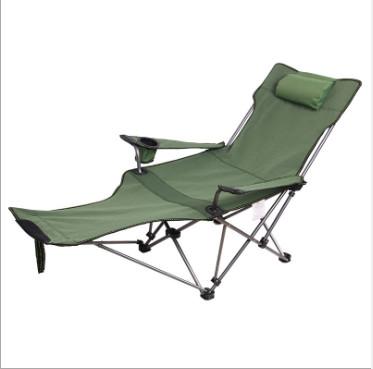 China Comfortable Reclining Folding Armrest Camping Chair High Quality Foldable Fishing Chairs With Footrest Cup Holder for sale