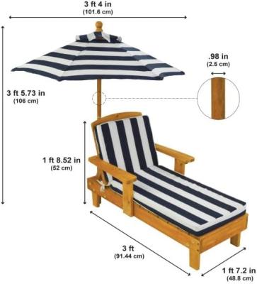 Cina Outdoor Patio Adjustable Wood Chaise Lounge Recliner | Textilene Lounge Chair | Reclining Lawn Chair for Lawn in vendita