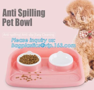 중국 Pet Dog Bowls 2 Stainless Steel Dog Bowl No Spill Non-Skid Silicone Mat Pet Food Scoop Water and Food Feeder Bowl 판매용