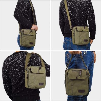 China Outdoor Military Canvas Storage Bag, Men'S Canvas Small Messenger Bag Casual Shoulder Bag Chest Bag Travel Carry Bag for sale