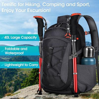 중국 Hiking Backpack 40L Waterproof Camping Backpack Lightweight Packable Backpack for Women Men Outdoor Travel Daypack 판매용