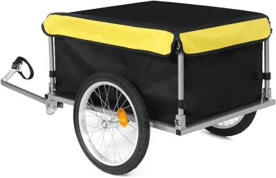 Cina Bike Trailer Cargo Foldable Max Load, 2x16'' Inflatable Wheels, Aluminum Bicycle Cargo Trailer w/Hitch, for Lugg in vendita