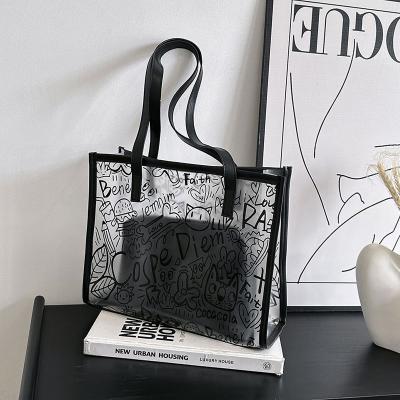 중국 Summer Fashion All-Match Bag Women'S New High-Quality Texture Transparent Tote Bag Large Capacity Shoulder Commuter Bag 판매용