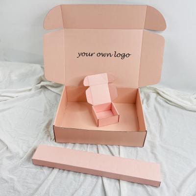 China Corrugated Lipstick Mailer Box With Logo, Pink Mailing Paper Box For Packaging, Custom Logo Cosmetic Packaging Ship for sale