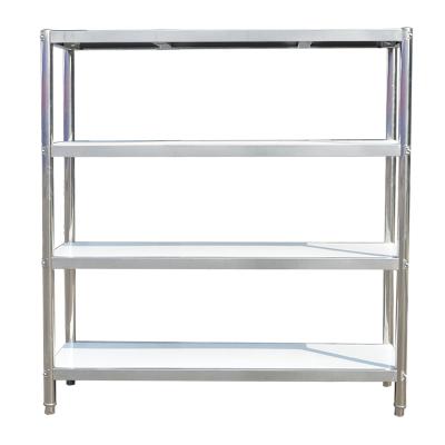 China Single Sided Stainless Steel Four Shelves Kitchen Warehouse Stainless Steel Shelf for sale