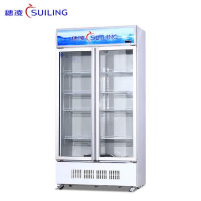 China Commercial Refrigerated COMPRESSOR Display Cabinet Double Door Freezer for sale