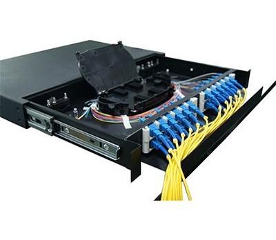 China Slidable rack mounted fiber optical patch panel for sale