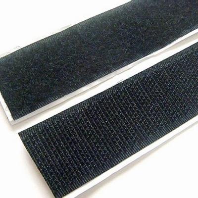 China 100mm durable 100% polyester heat resistance black and white durable hook and loop adhesive tapes for curtains for sale