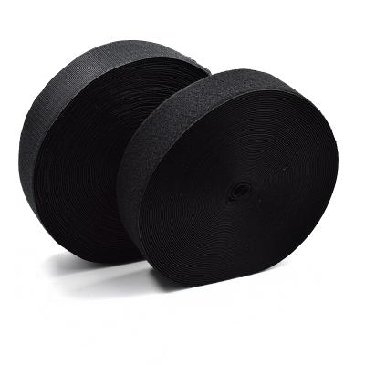 China RTS 75MM A grade black and white hook rolls tape magic dyeable viable tape and loop fastener for leather products and sofa for sale