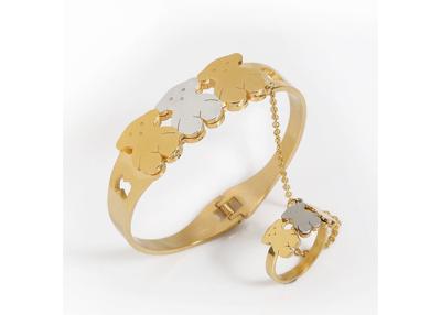 China Gold Plated Stainless Steel Hand Chain Ring Bracelet For Anniversary / Engagement for sale