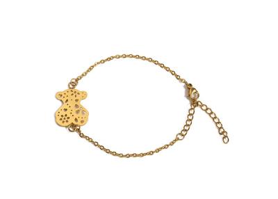 China Women'S Stainless Steel Bracelets Custom Thin Chain Gold Charm Bracelet for sale