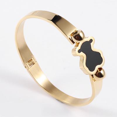 China Fashion 18k Gold Plated Bangles , Stainless Steel Bangle Charm Bracelet for sale