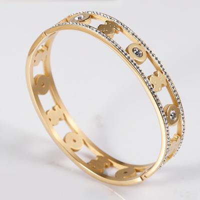 China Stainless Steel Custom Charm Bracelets , Gold Plated Bangle Bracelets For Women Jewelry for sale