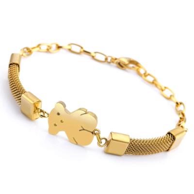 China Simple Style Stainless Steel Chain Bracelet , Gold Plated Bracelets For Ladies for sale