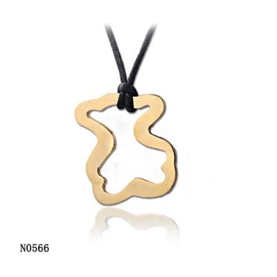 China Big Size Stainless Steel Custom Necklace Pendants Touch Love With Black Rope for sale