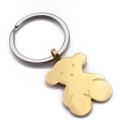 China 24k Gold Plating Stainless Steel Key Ring Bear Shaped For Gift / Promotion for sale