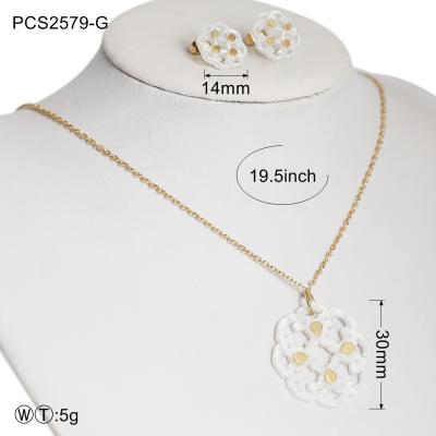 China Gold Plated 316L Stainless Steel Jewellery Set Cute Shell Party for sale