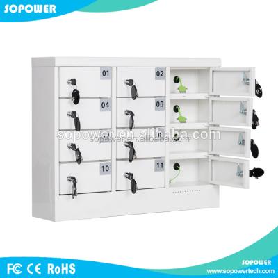 China Cell Phone Key Lockers 12 Door Cell Phone Charging Station Lockers for sale