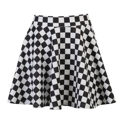 China European and American summer high waist sexy skirt of high color anti-static gothic plaid collision girl stitching skirt for sale