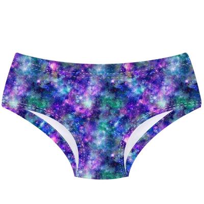 China Ladies Antibacterial Luminous Lingerie Printing Apparel Leisure Star Universe Comfortable Underwear Made of Cotton Marked Ladies Short Underwear for sale