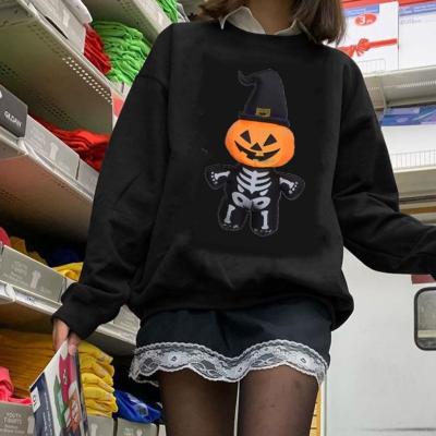 China New Autumn New Fashion Anti-wrinkle Fashion Halloween Pumpkin Print Oversized Hoodie For Women Sweatsuit for sale