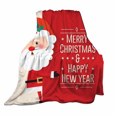 China Peel New Fashionable 3D Christmas Flannel Double Warm Soft Bedroom Blanket Digital Printed Woolen Living Room Thickened Friendly Blanket for sale